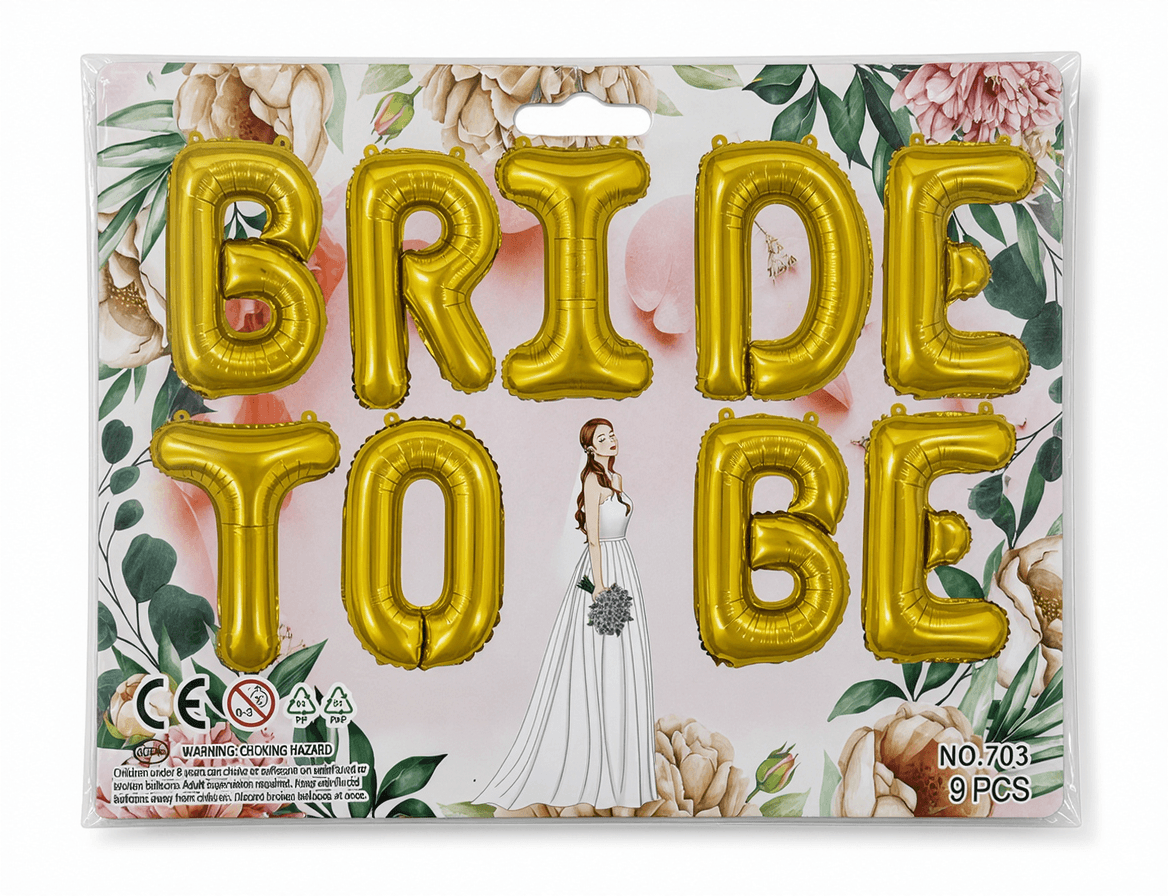 Gold Bride To Be Letter Balloons