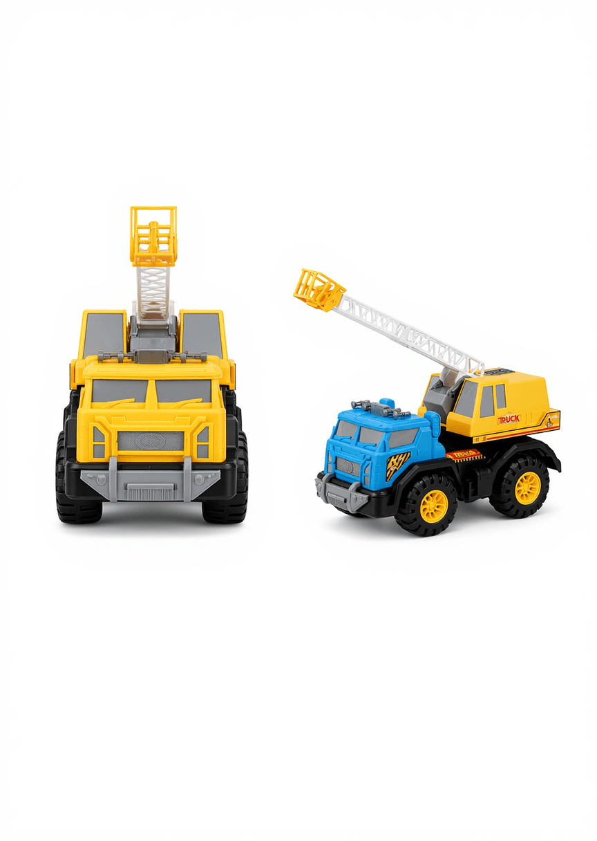 Yellow Blue Crane Truck Toy Set