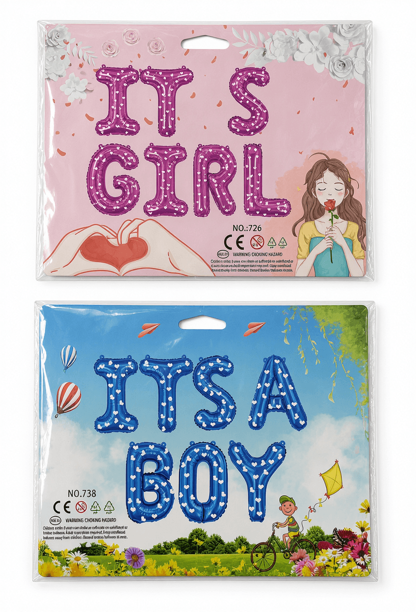 It's a Girl & It's a Boy Foil Balloon Set