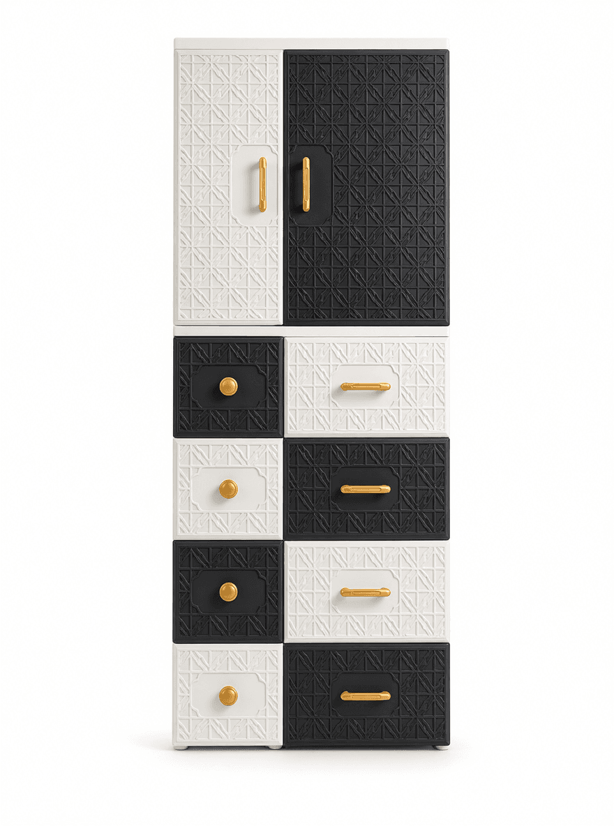 Black & White Baby Storage Cabinet