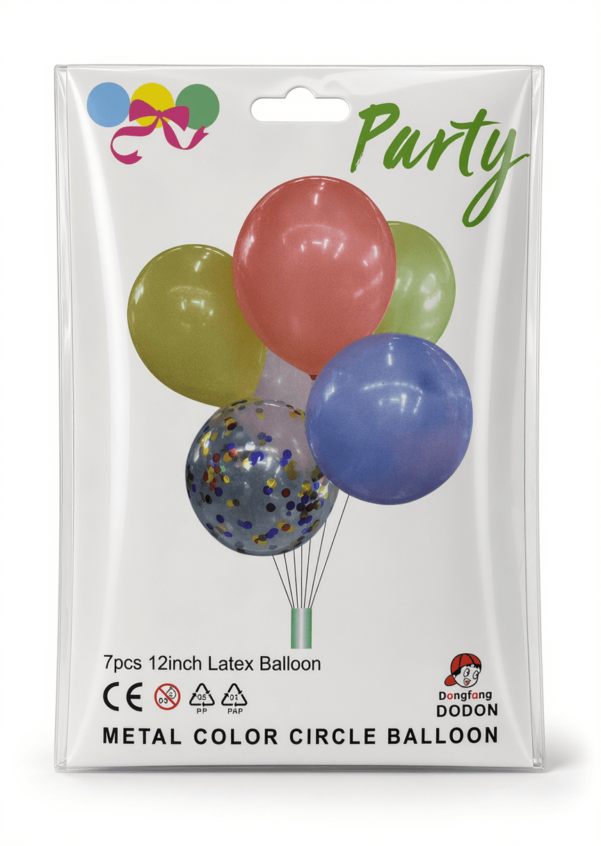 7pcs 12 Inch Metal Color Latex Balloons