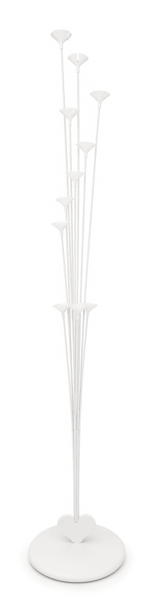 White Balloon Stand with Heart Base
