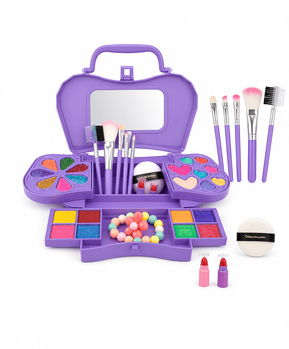 Purple Kids Makeup Case Set