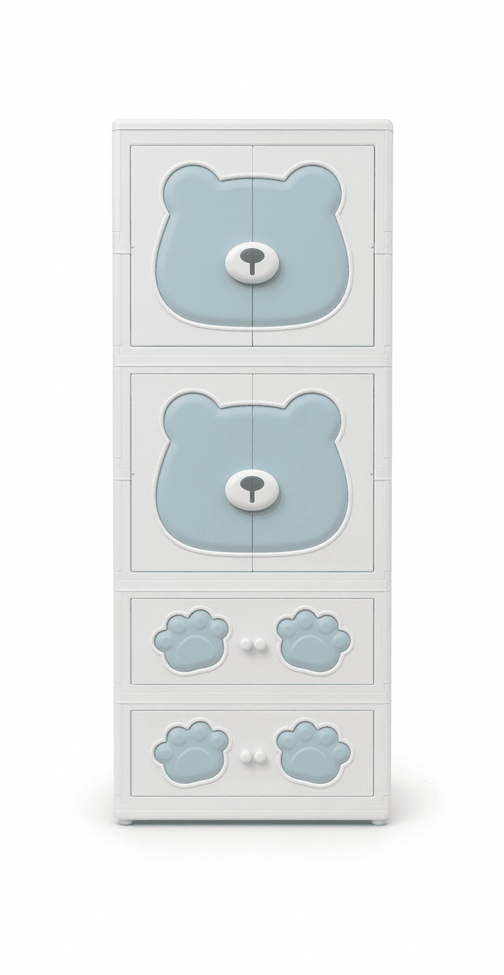 Bear Face Kids Storage Cabinet