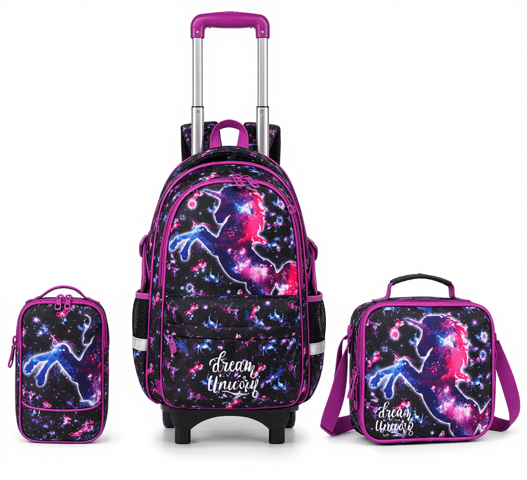 Dream Unicorn Trolley Backpack 3-Piece Set