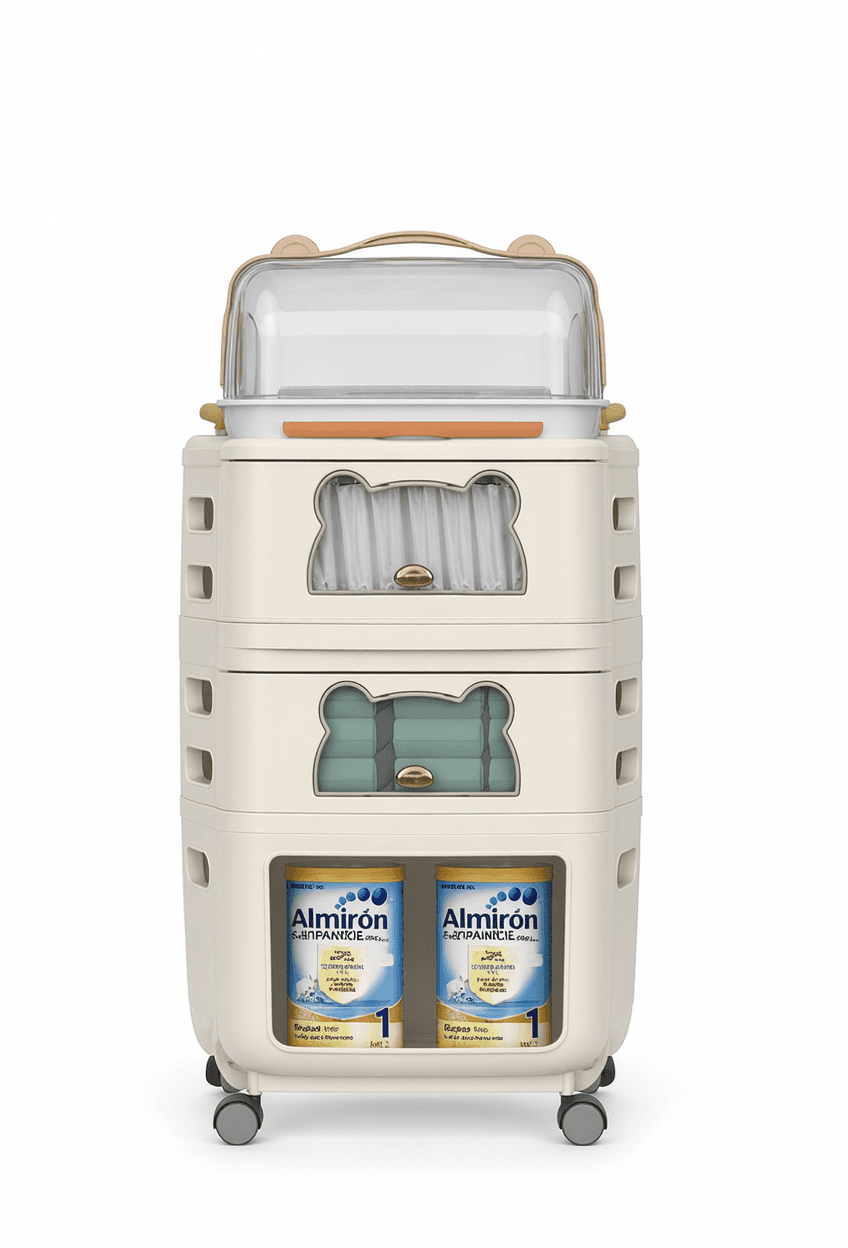 Baby Formula Storage Cabinet on Wheels