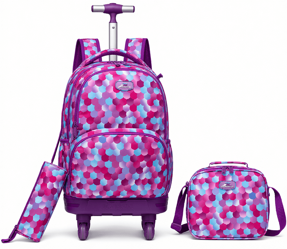 18" Mermaid Scale Trolley Backpack 3-Piece Set
