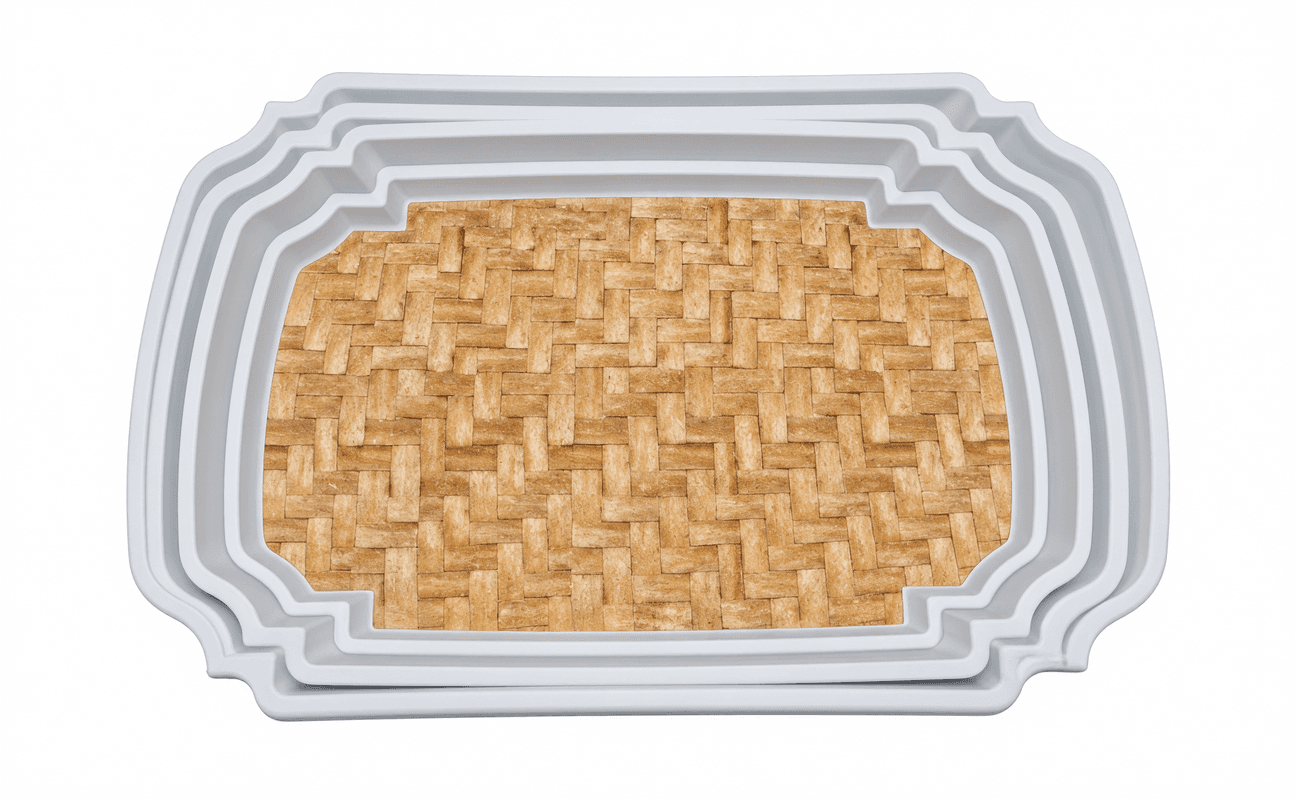 Nested Woven Serving Trays Set