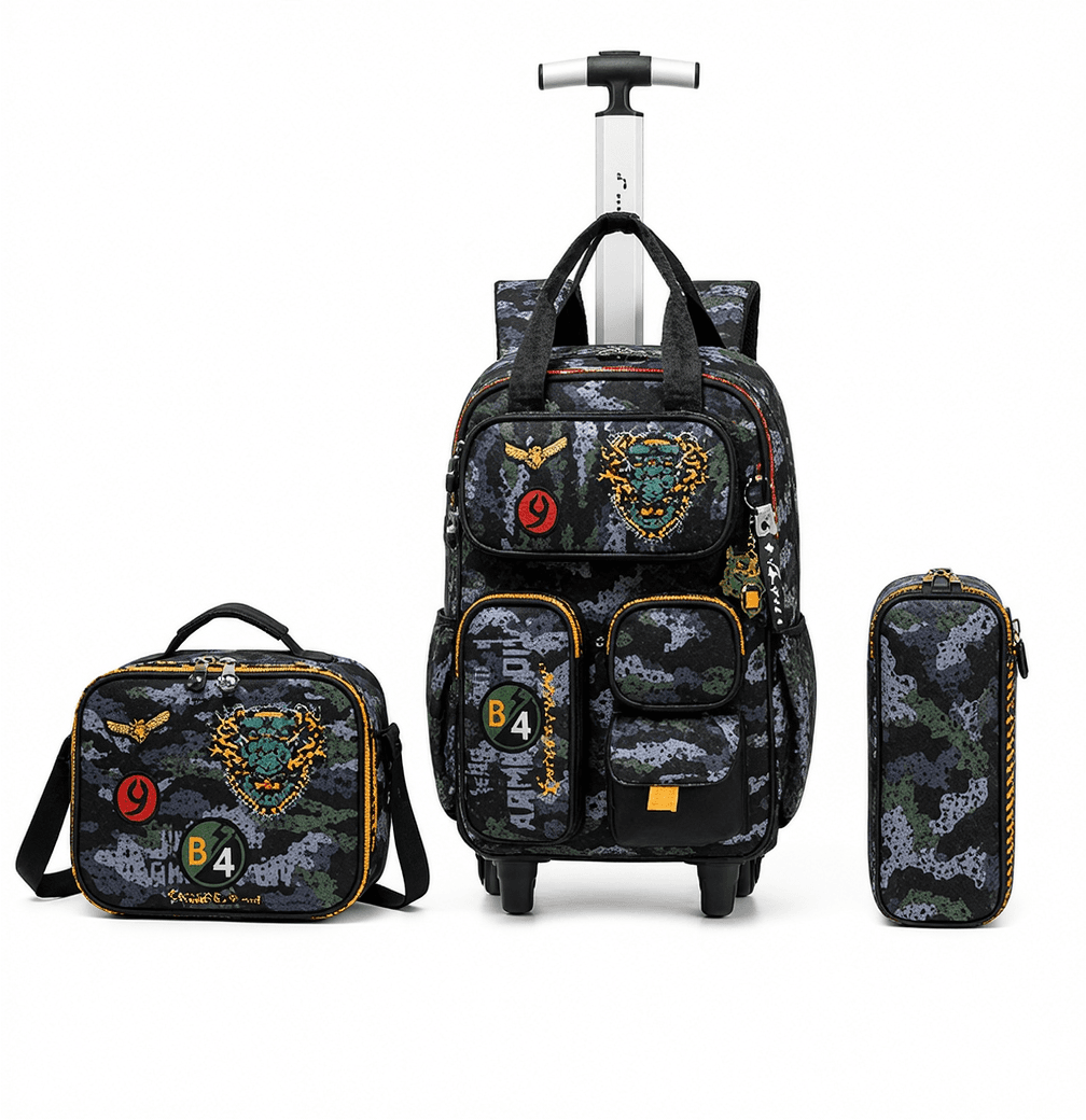 17" Camo Trolley Backpack 3-Piece Set