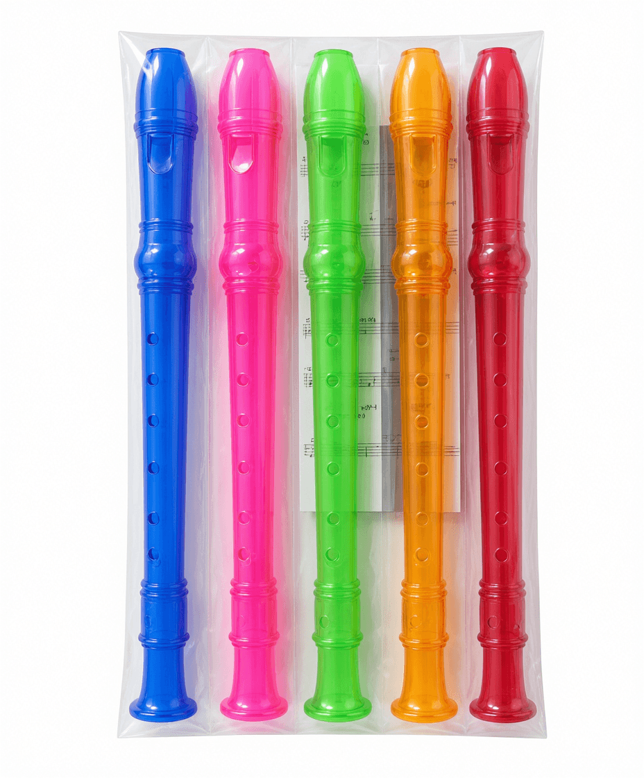 Colorful Plastic Recorders Set of 5