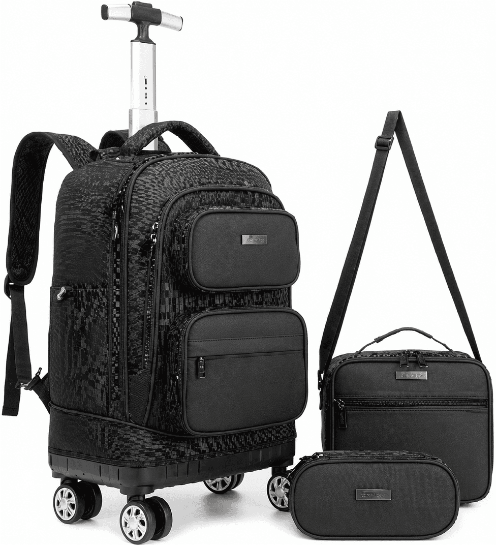 18" Universal Wheel Rolling Backpack 3-Piece Set