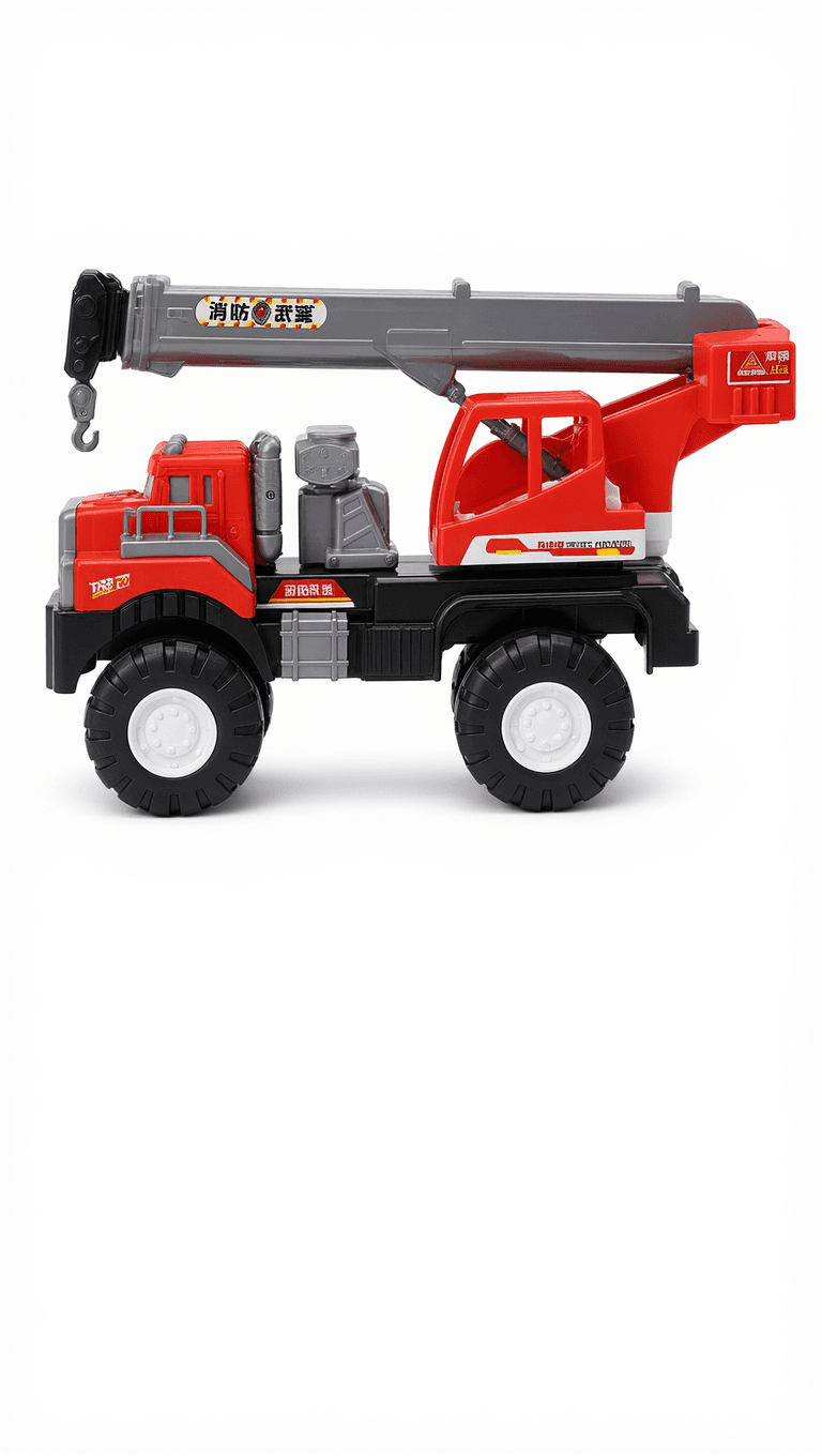 Red Fire Rescue Crane Truck Toy