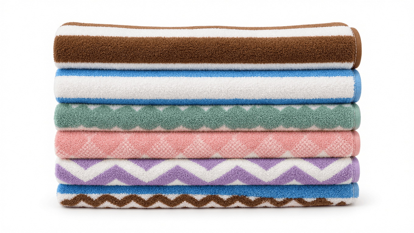 Colorful Striped Kids Towels Set