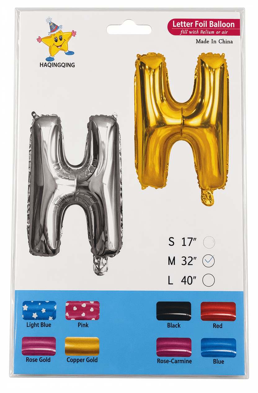 Letter H Foil Balloon 32"