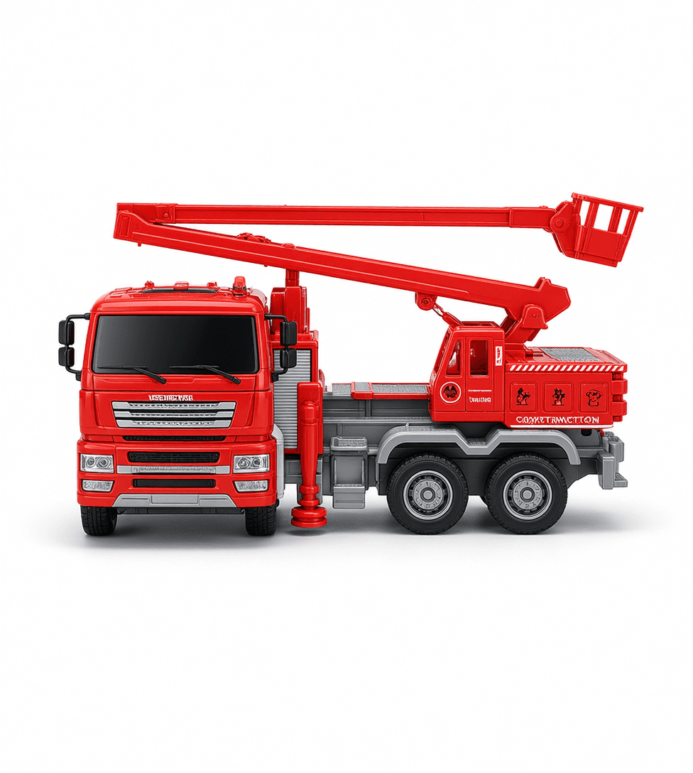 Red Fire Engine Truck Toy with Extendable Ladder