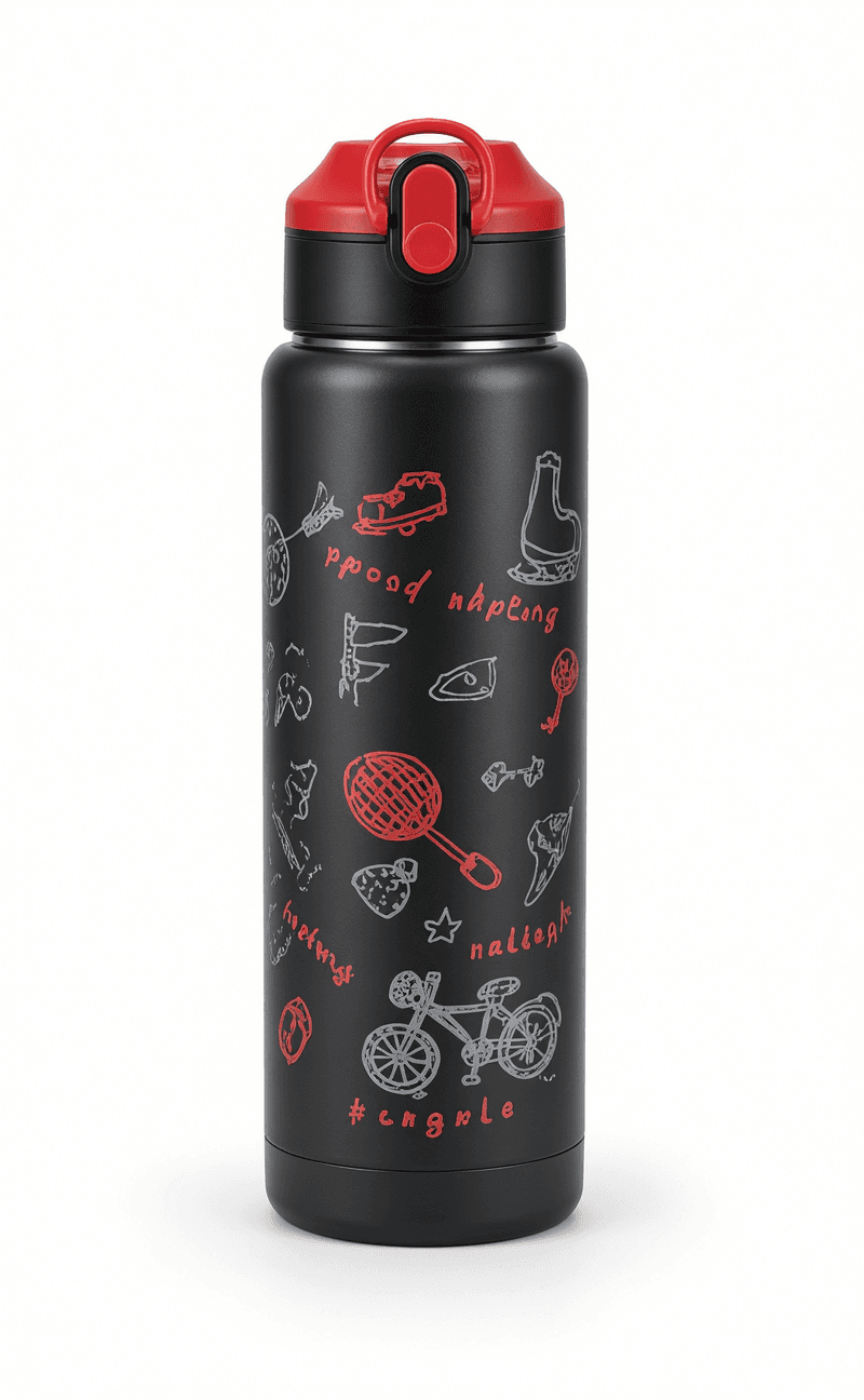 Kids Sports Print Insulated Water Bottle