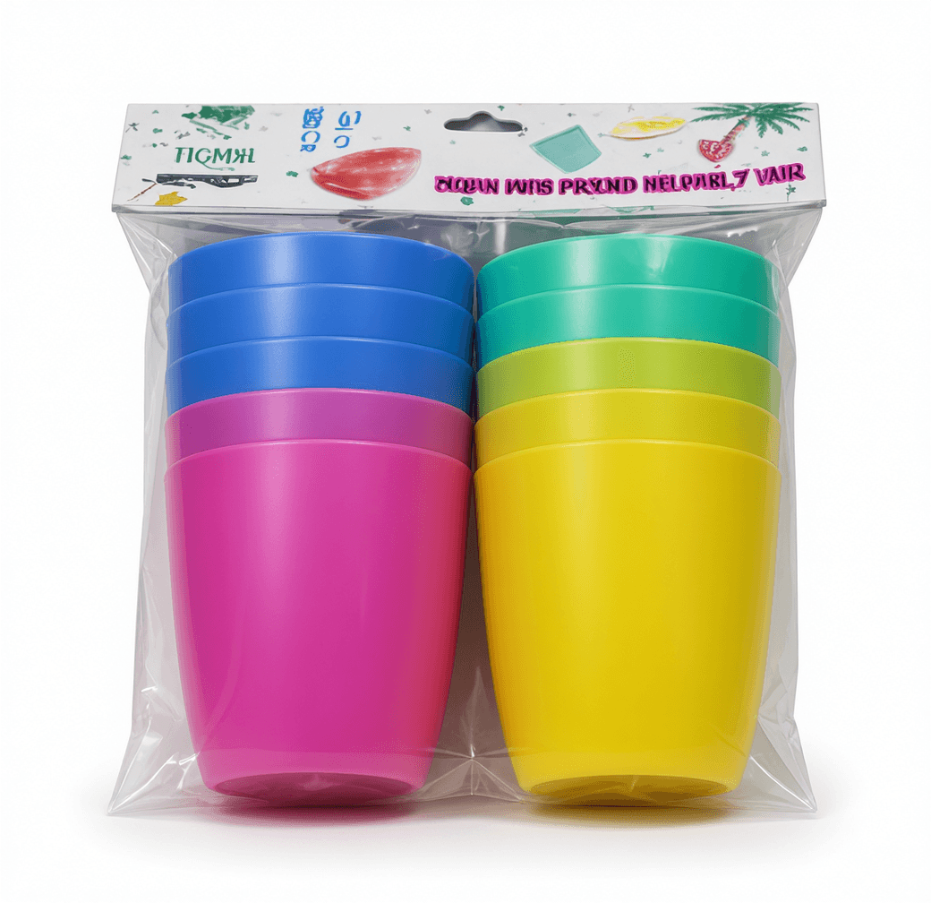 10pcs Colorful Plastic Cups Set